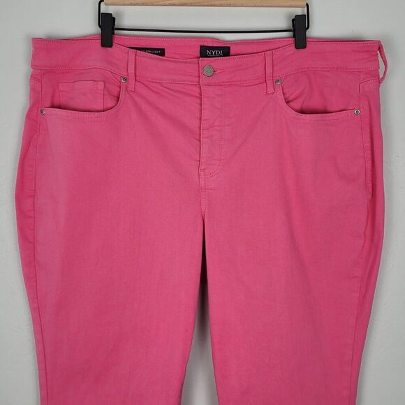 NYDJ Marilyn Straight Ankle Jeans Stretch Pink Peony Size 18W - Picture 4 of 15